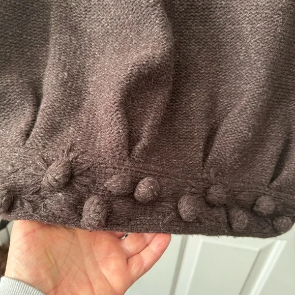 Anthropologie Sleeping On Snow Brown Wool Sweater Vest Bubble Knit Sz M - Picture 11 of 12
